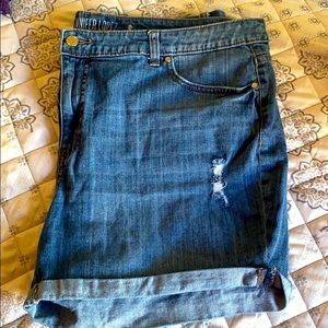 Distressed Denim Shorts